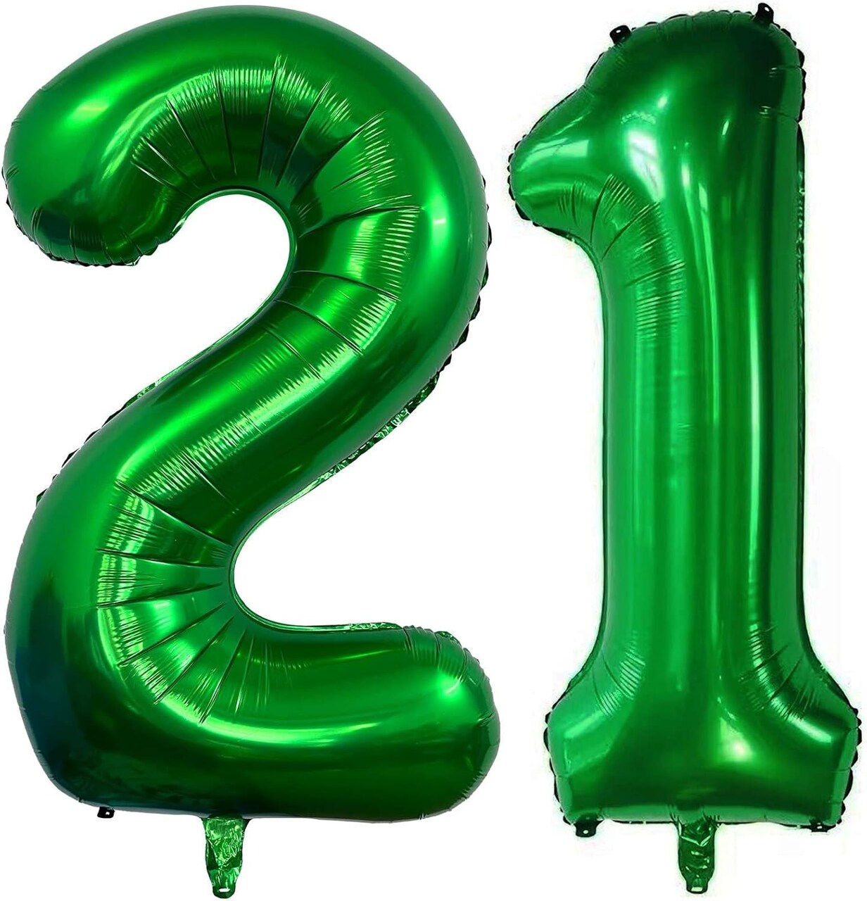 Dark Green 21 Number Balloons, 40 Inch Giant Number 21 Balloons Foil Mylar Helium Dark Green(Double Number Dark Green 21)
